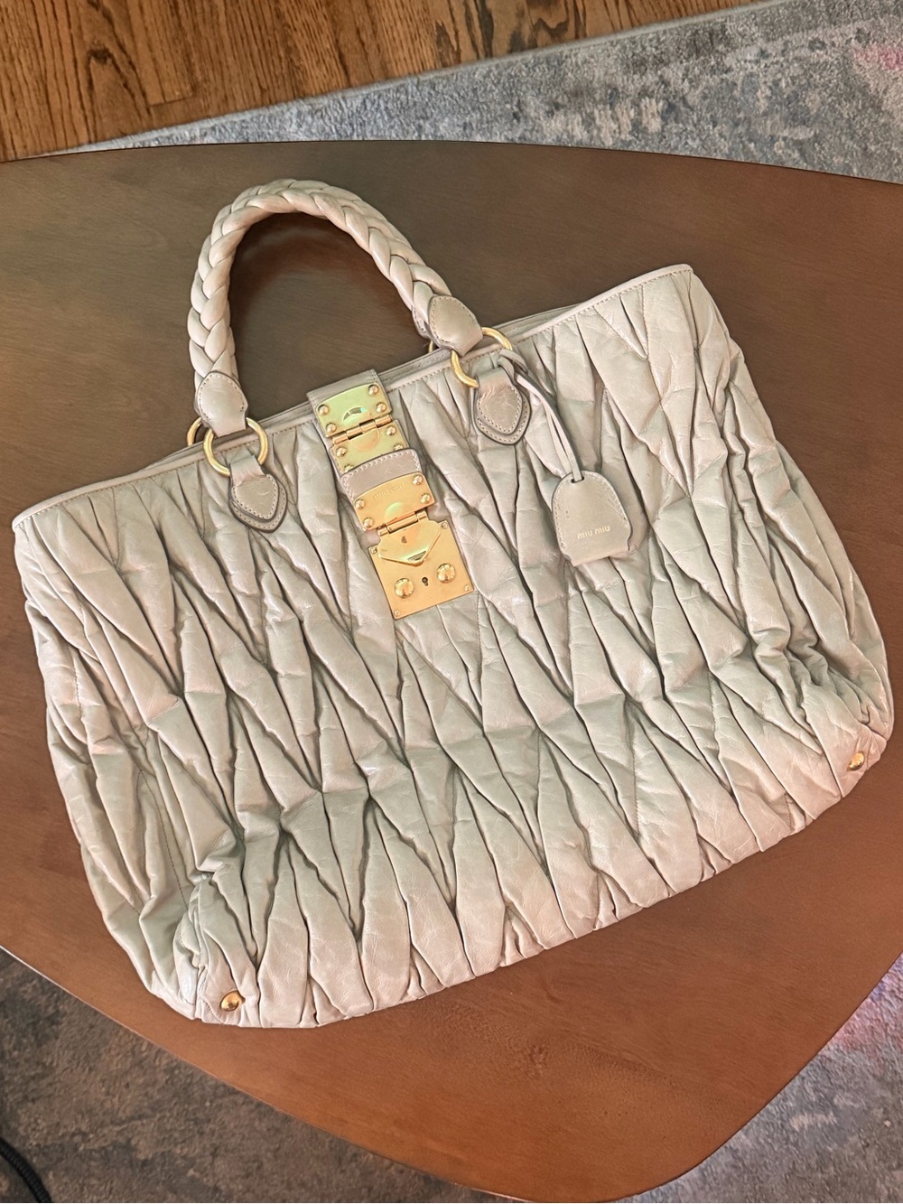 Miu Miu Matelasse Bag Large Beige
